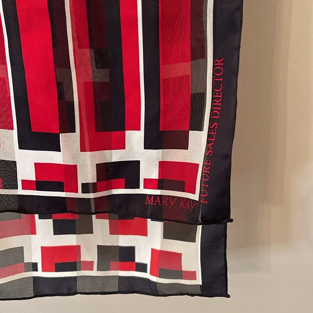 Mark Kay Director Scarf Future Sales Oblong Geometric Abstract Logo 52x11”